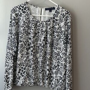 Tommy Hilfiger Black and White Floral Blouse